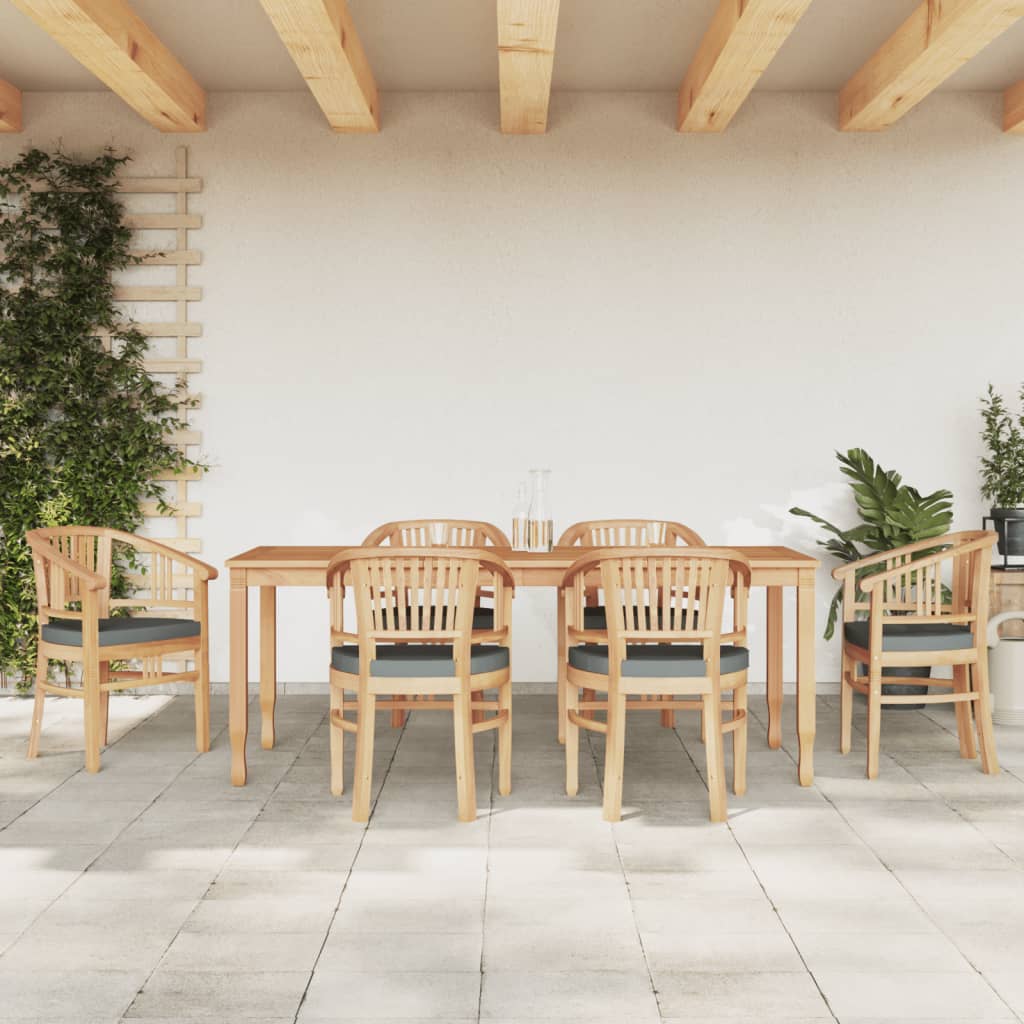 Ensemble à dîner de jardin 7 pcs Bois de teck solide