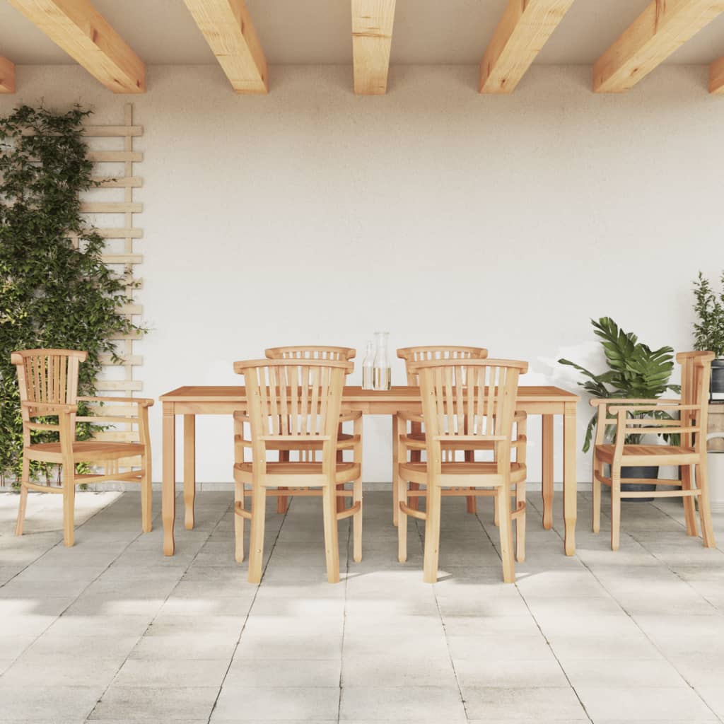 Zestaw mebli ogrodowych tekowych, 200x90 cm, 6 krzeseł, brązowy