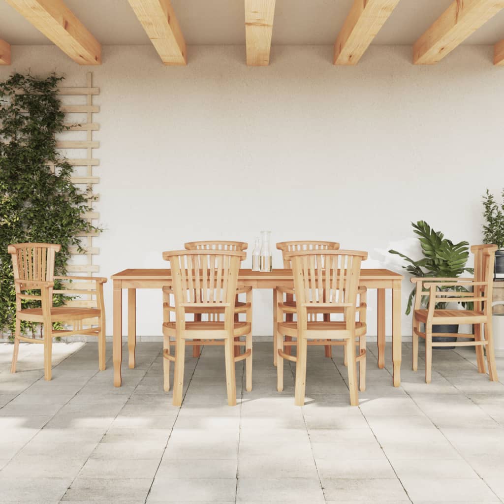 Ensemble à dîner de jardin 7 pcs Bois de teck solide