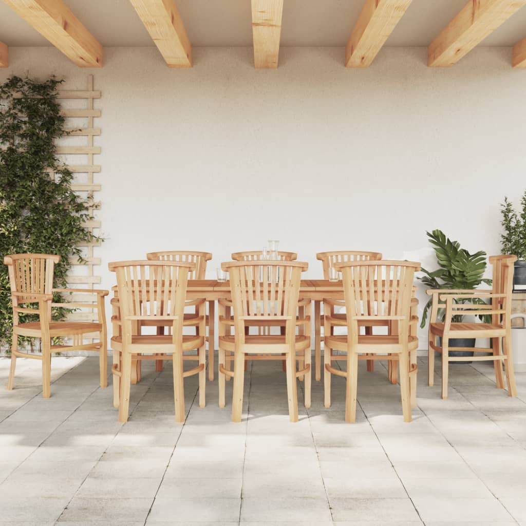Ensemble à dîner de jardin 9 pcs Bois de teck solide