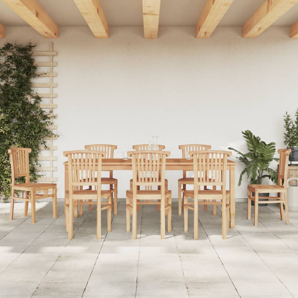 Ensemble à dîner de jardin 9 pcs Bois de teck solide