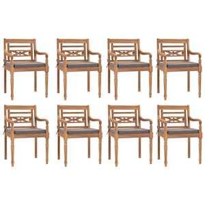 9dílný zahradní jídelní set a tmavě šedé podušky masivní teak - obrázek 5