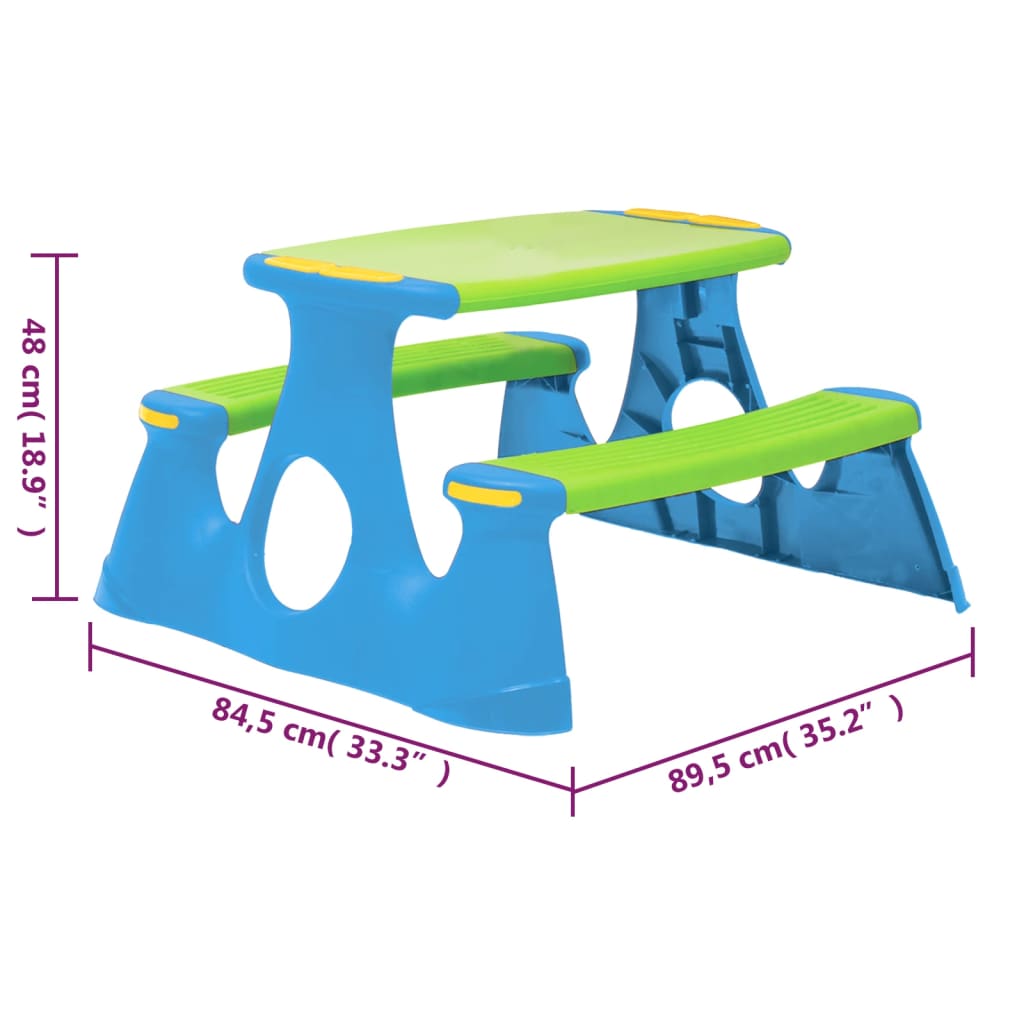 Bancă de picnic pentru copii 89,5x84,5x48 cm polipropilenă