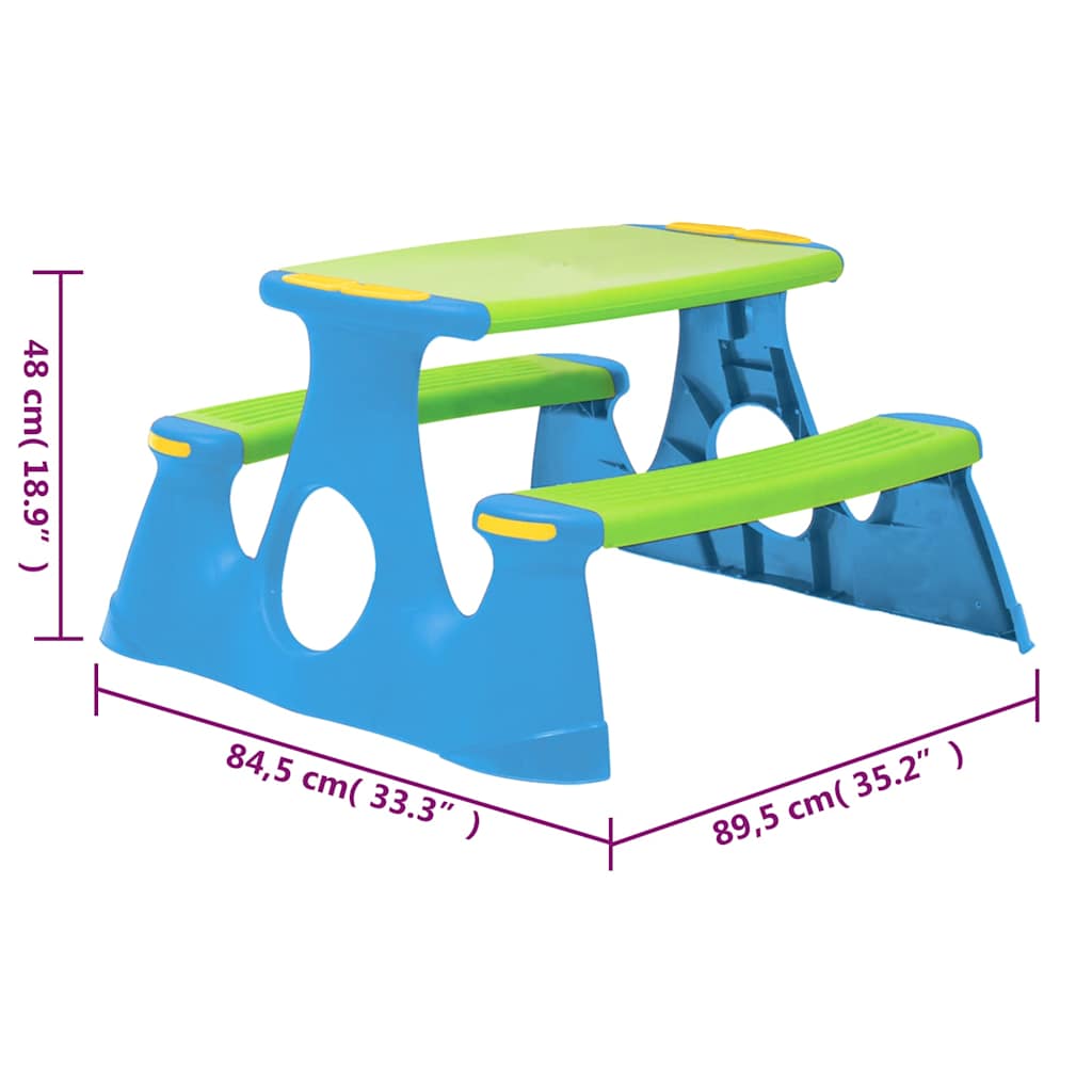 Picnic Bench For Children 89.5x84.5x48 Cm Polypropylene VidaXL 19 width=274