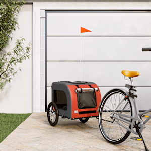 Kolesarska prikolica za hišne ljubljenčke oranžna in siva