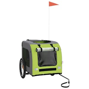 vidaXL Remorque de v&eacute;lo pour animaux de compagnie vert et gris