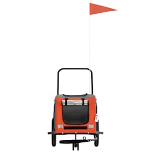 Vozík za kolo pro psa oranžový a černý oxfordská tkanina/železo - obrázek 4