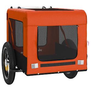 Vozík za kolo pro psa oranžový a černý oxfordská tkanina/železo - obrázek 6