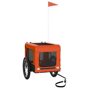 Vozík za kolo pro psa oranžový a černý oxfordská tkanina/železo - obrázek 2