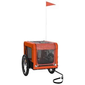 Vozík za kolo pro psa oranžový a černý oxfordská tkanina/železo - obrázek 4