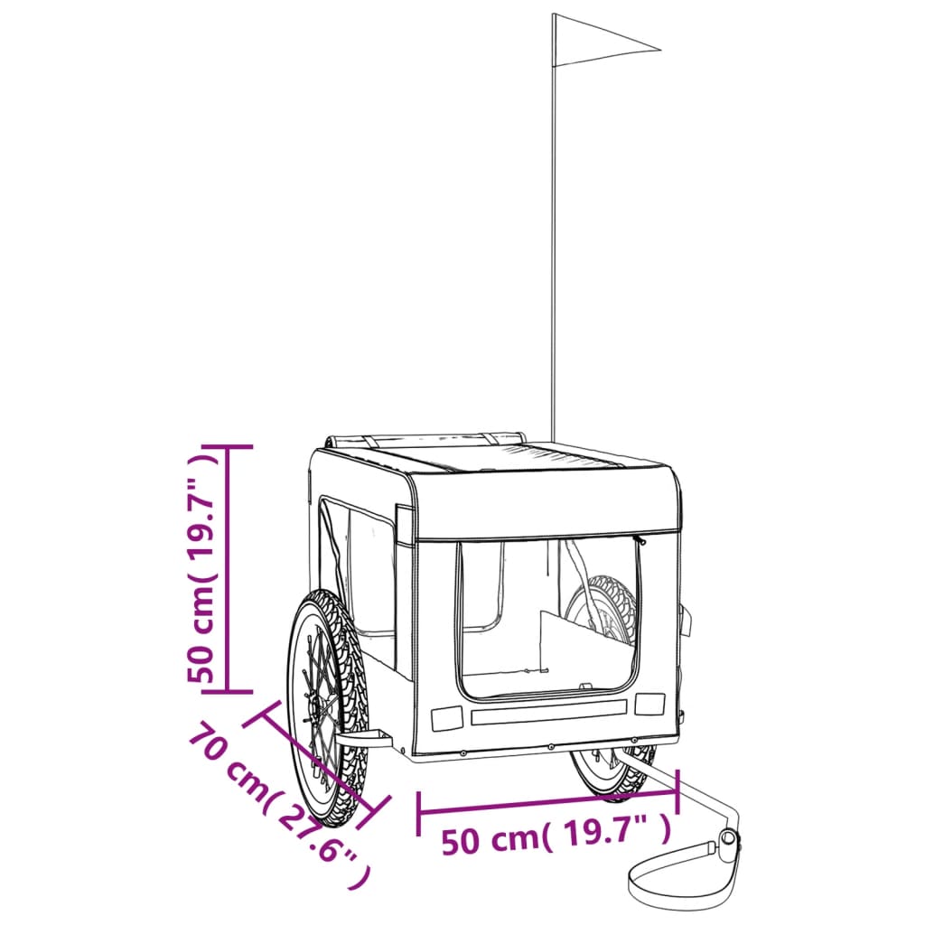 Hondenfietstrailer oxford stof en ijzer blauw en zwart image 13