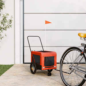 Kolesarska prikolica za hišne ljubljenčke oranžna in črna