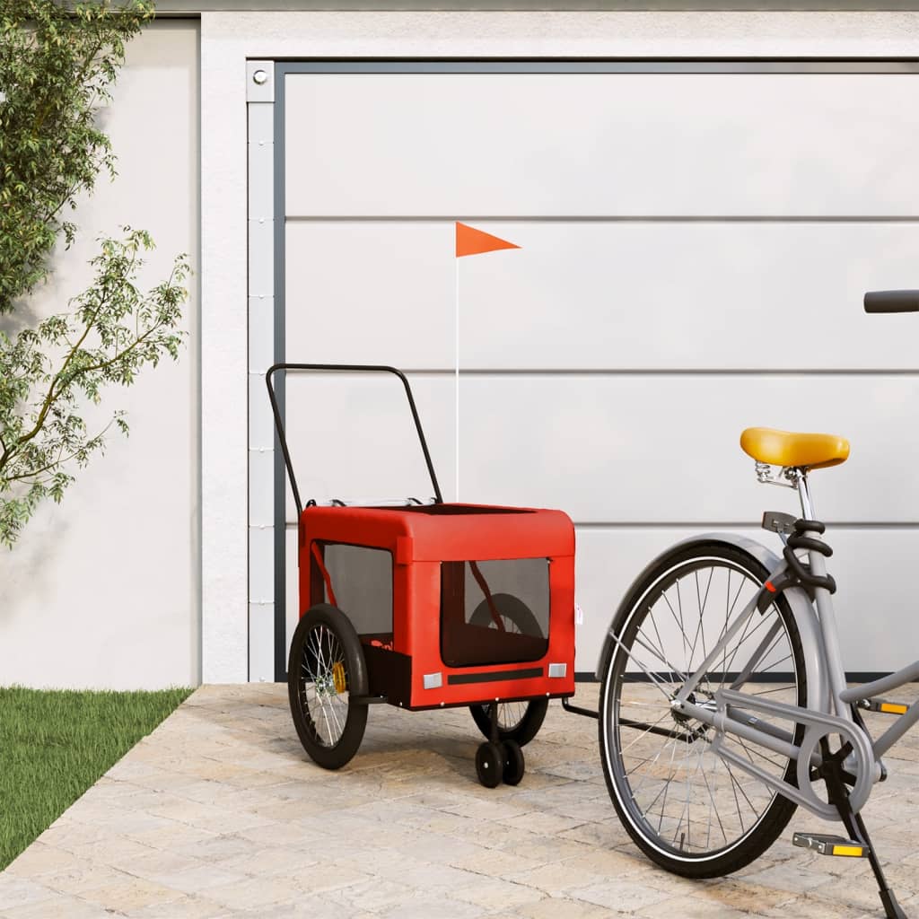 hundetrailer til cykel oxfordstof og jern orange og sort