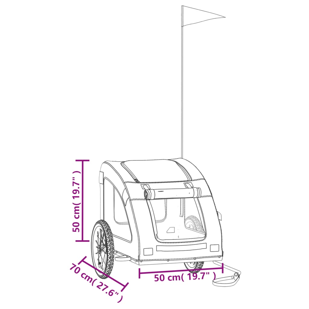 Hondenfietstrailer oxford stof en ijzer geel image 13