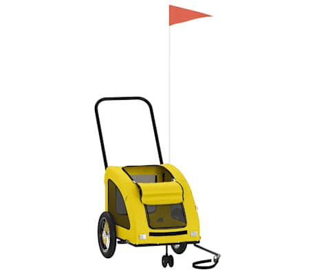 vidaXL Hondenfietstrailer oxford stof en ijzer geel