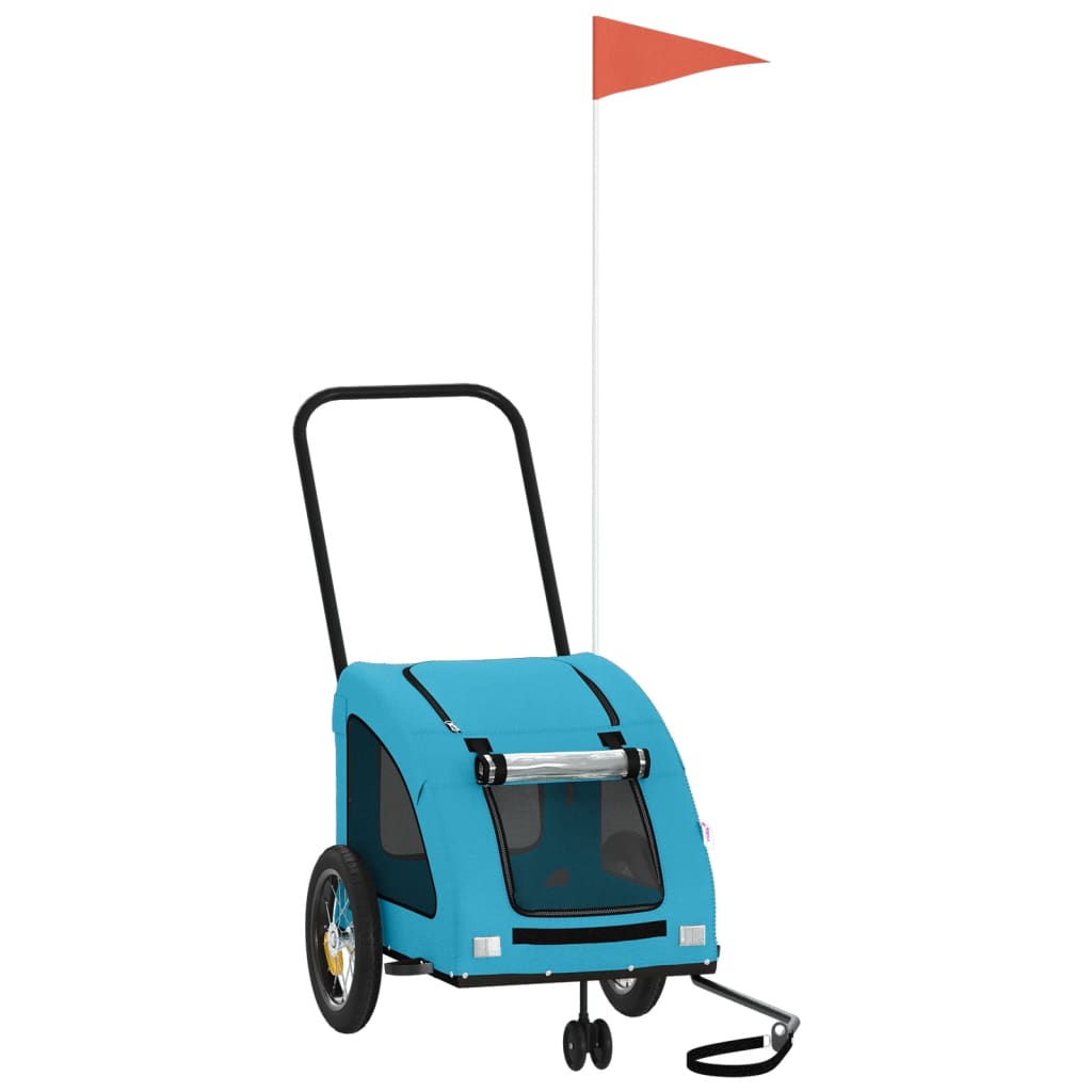 vidaXL Vozík za kolo pro psa modrý oxfordská tkanina a železo