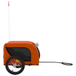 Vozík za kolo pro psa oranžový a černý oxfordská tkanina/železo - obrázek 5