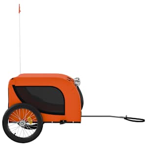 Vozík za kolo pro psa oranžový a černý oxfordská tkanina/železo - obrázek 5