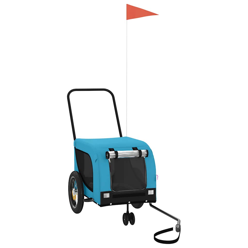 vidaXL Vozík za kolo pro psa modrý a černý oxfordská tkanina a železo