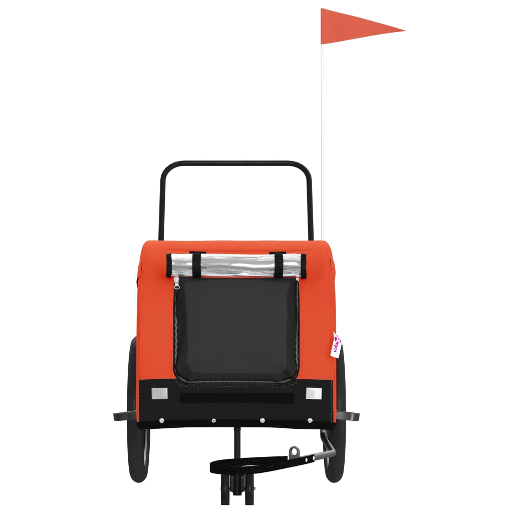 vidaXL Hondenfietstrailer oxford stof en ijzer oranje en zwart afbeelding