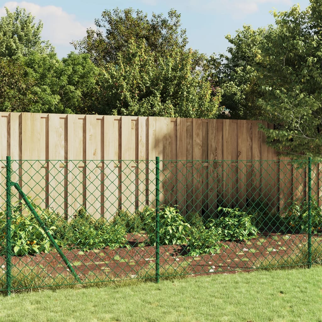 Chain Link Fence Outdoor Wire Mesh Fence with Spike Fence Panel Anchors vidaXL