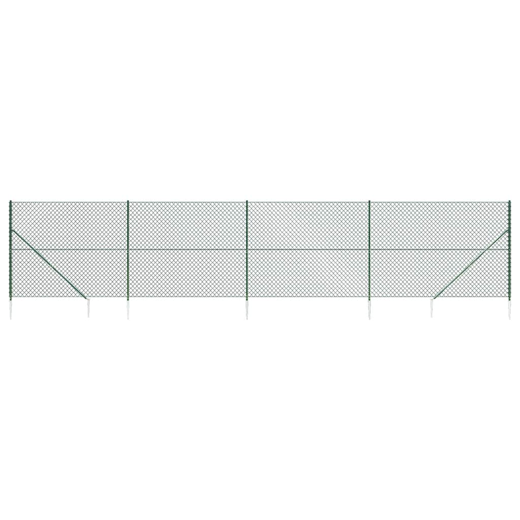 vidaXL Drátěné pletivo s kotevními hroty zelené 1,6 x 10 m
