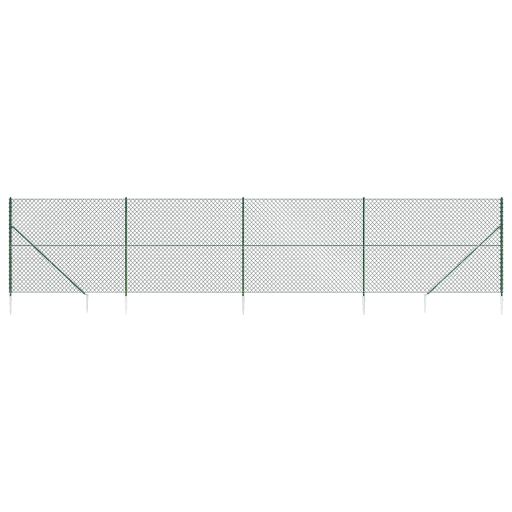 vidaXL Drátěné pletivo s kotevními hroty zelené 1,8 x 10 m
