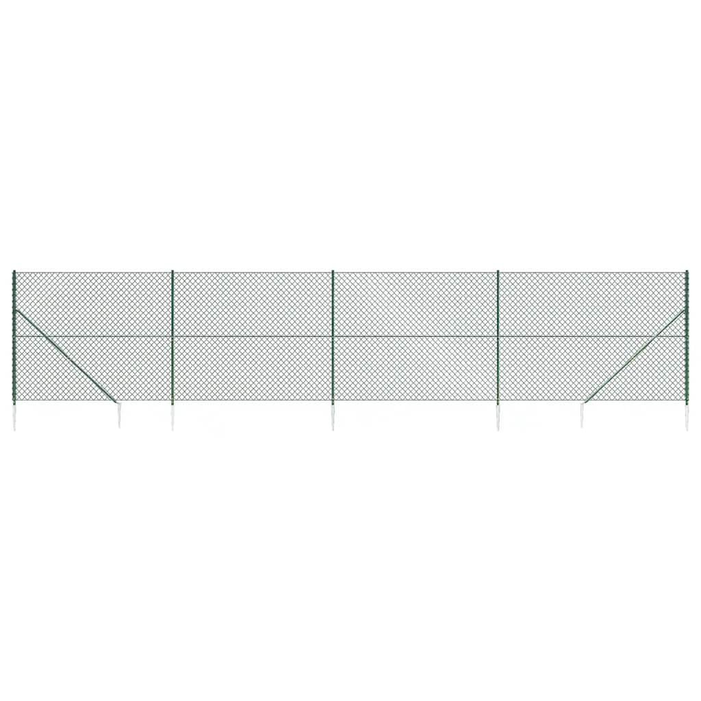 vidaXL Drátěné pletivo s kotevními hroty zelené 2,2 x 10 m