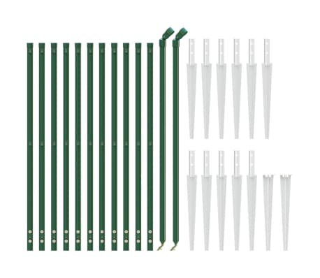 vidaXL Συρματόπλεγμα Περίφραξης Πράσινο 1,1 x 25 μ. με Καρφωτές Βάσεις