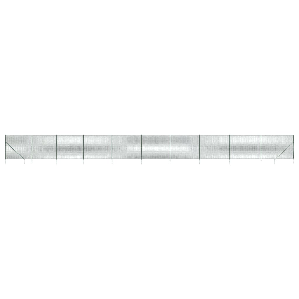 vidaXL DrĂˇtÄ›nĂ© pletivo s kotevnĂ­mi hroty zelenĂ© 1,6 x 25 m