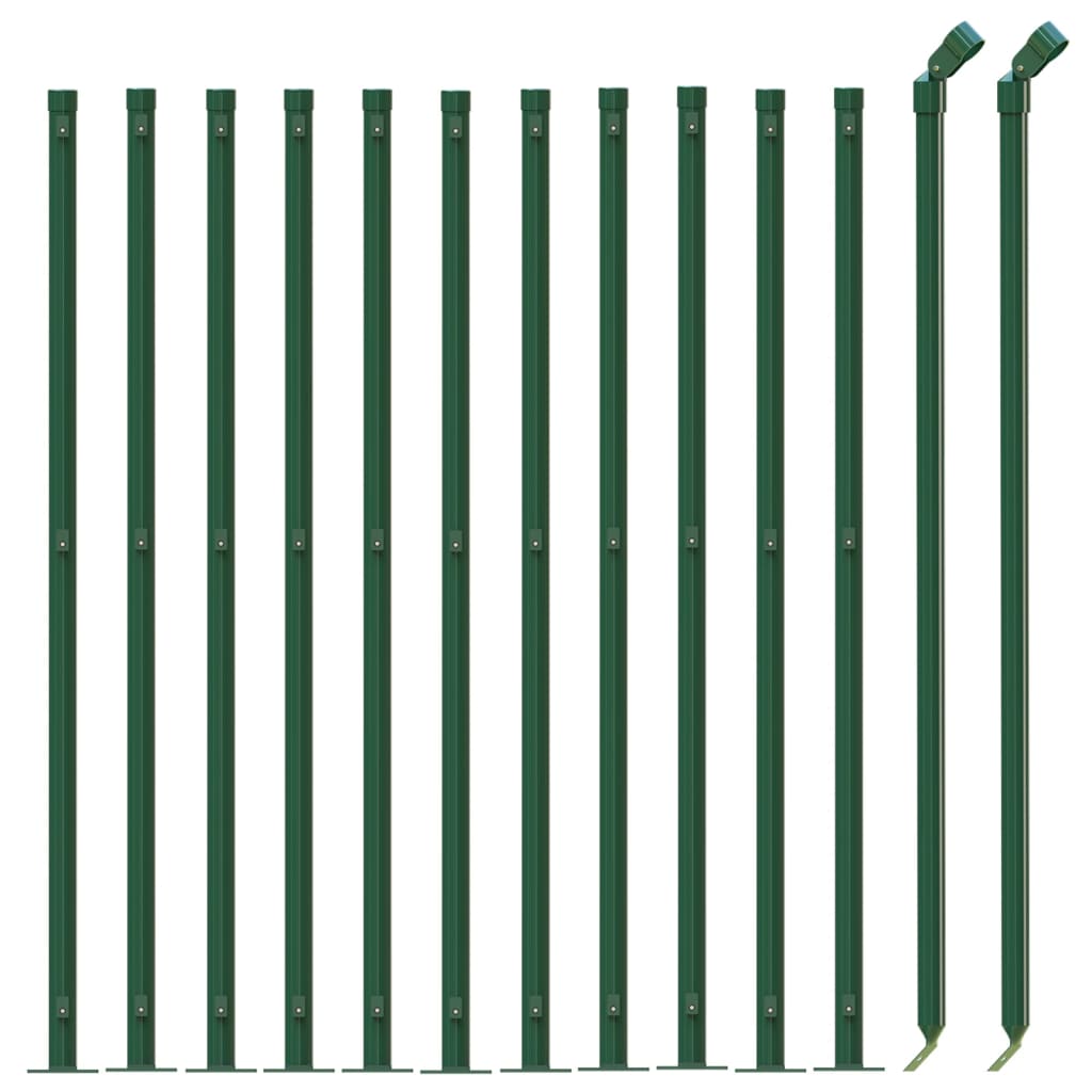 vidaXL Gard plasă de sârmă cu bordură, verde, 1x25 m