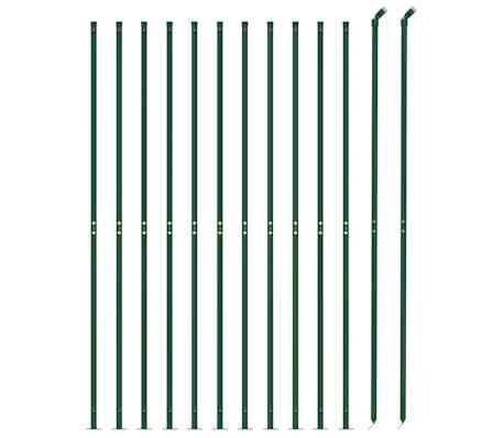 vidaXL Chain Link Fence with Flange Green 2x25 m