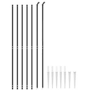 vidaXL Gard plasă de s&acirc;rmă cu țăruși de fixare, antracit, 1,8x10 m