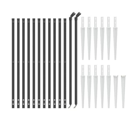 vidaXL Συρματόπλεγμα Περίφραξης Ανθρακί 0,8 x 25 μ. με Καρφωτές Βάσεις