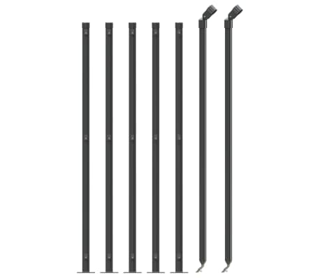 vidaXL Tinklinė tvora su flan&scaron;ais, antracito spalvos, 1x10m