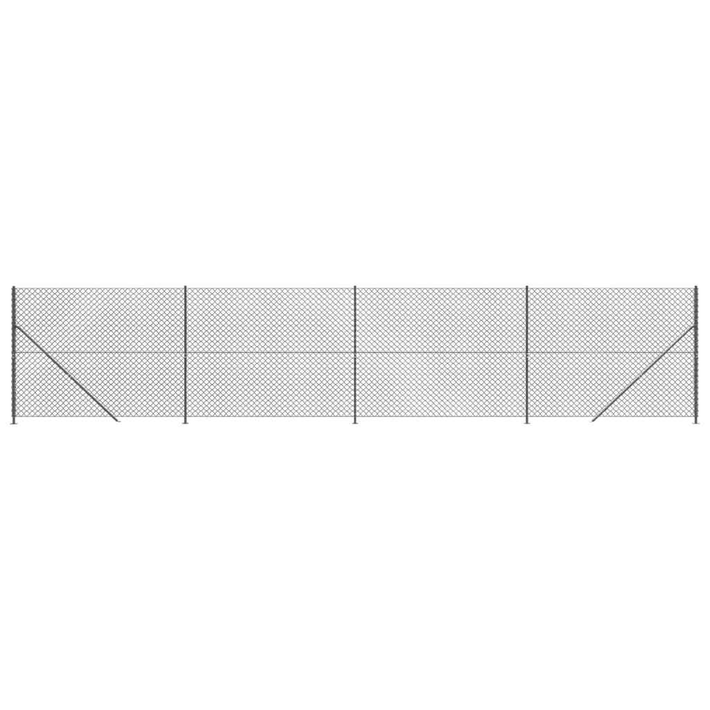 vidaXL Drôtený plot s pätkami, antracitový 1,8x10 m