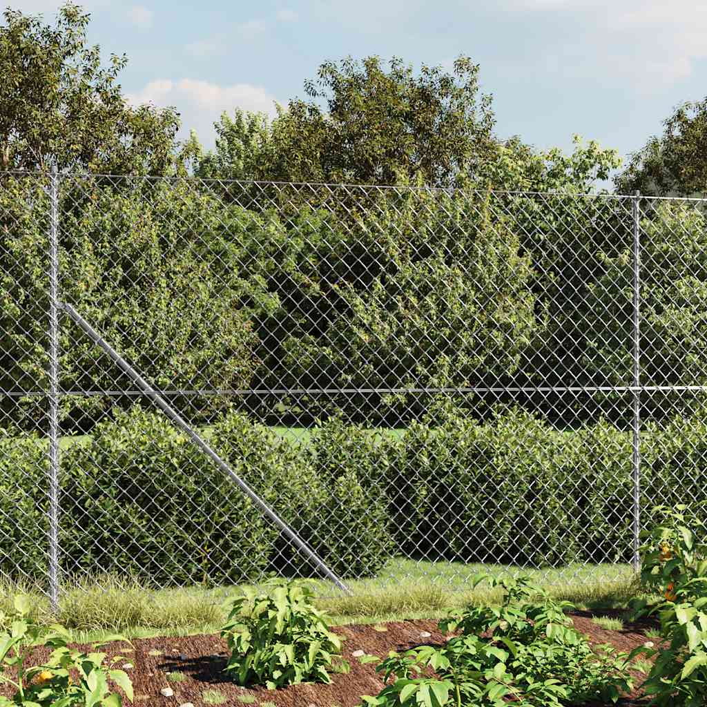 vidaXL Maschendrahtzaun Silbern 1,4x10 m