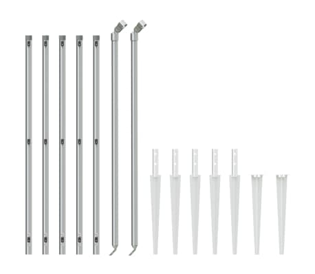 vidaXL Ogrodzenie z siatki, z kotwami, srebrne, 1x10 m