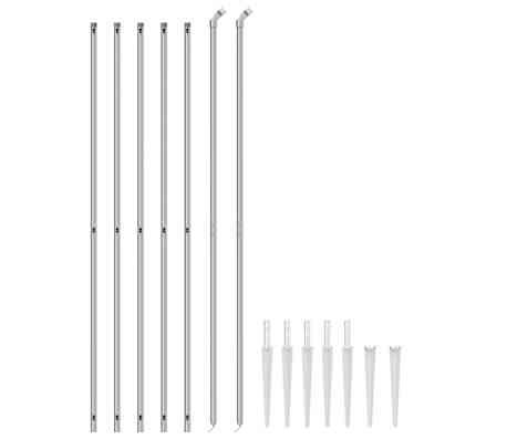 vidaXL Maschendrahtzaun mit Bodenh&uuml;lsen Silbern 1,6x10 m