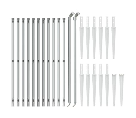 vidaXL Ogrodzenie z siatki, z kotwami, srebrne, 1,1x25 m