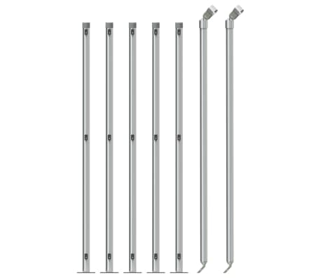 vidaXL Gard plasă de s&acirc;rmă cu bordură, argintiu, 1x10 m