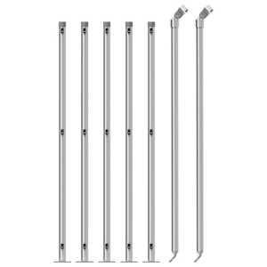 vidaXL stiepļu žogs ar atloku, 1,1x10 m, sudrabains