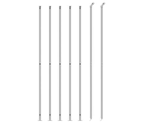 vidaXL Recinzione a Rete con Flangia Argento 1,6x10 m