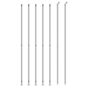 vidaXL Recinzione a Rete con Flangia Argento 1,6x10 m