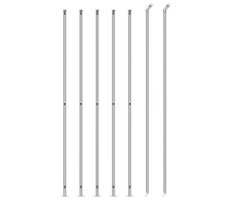 vidaXL Ogrodzenie z siatki, ze stopami słupk&oacute;w, srebrne, 2x10 m