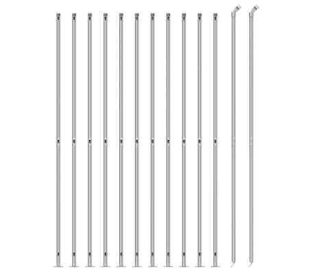 vidaXL Maschendrahtzaun mit Bodenflansch Silbern 1,8x25 m