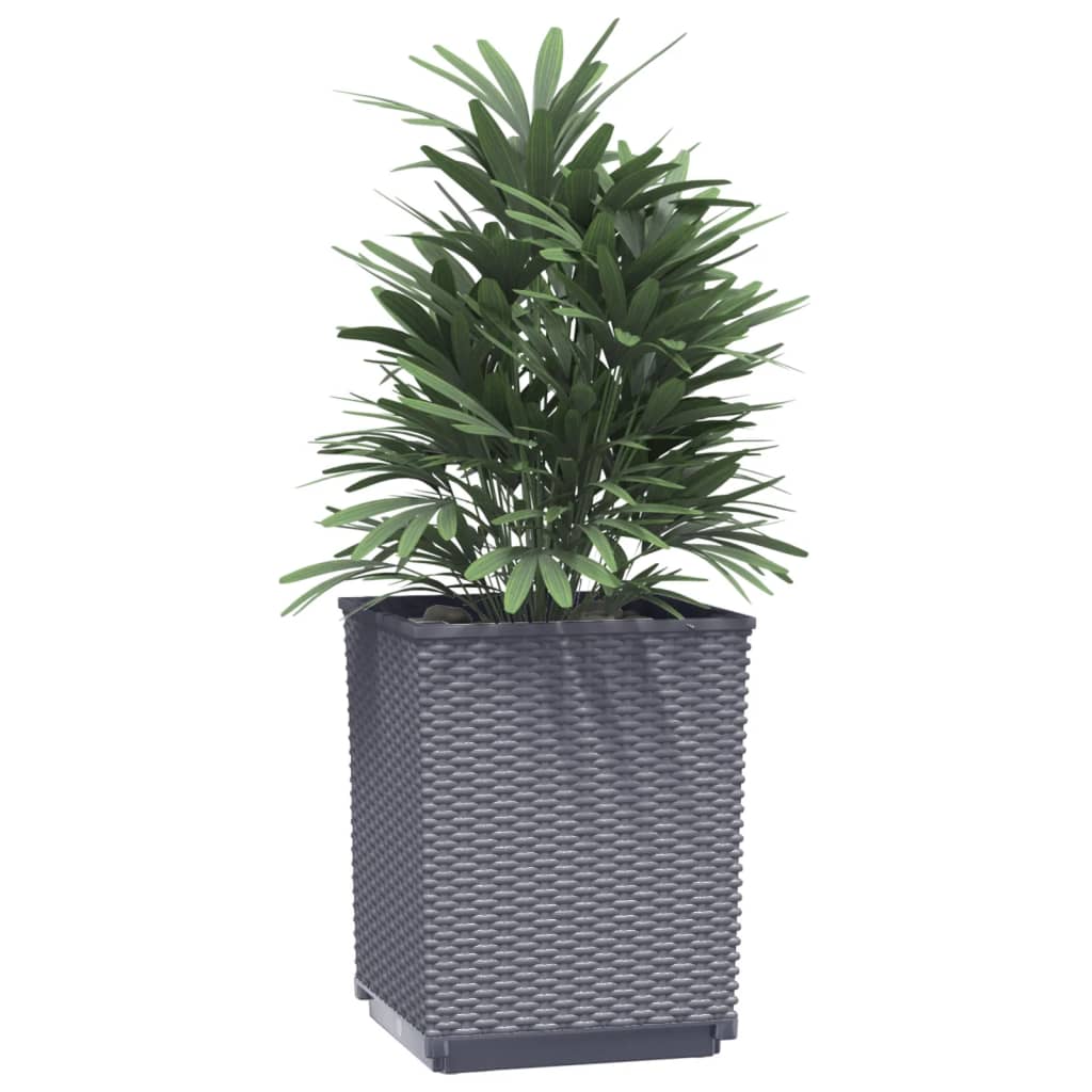 vidaXL Jardiniere, 2 buc., albastru gri, 30x30x37 cm, polipropilenă