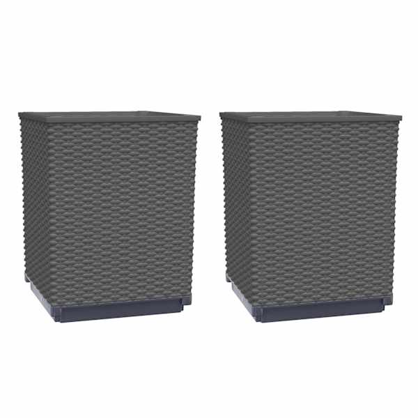 vidaXL taimekastid, 2 tk, must, 30x30x37 cm, pol&uuml;prop&uuml;leen
