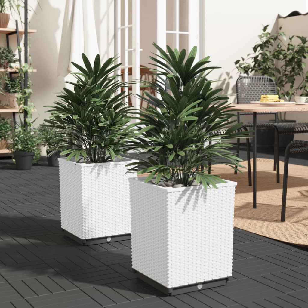 vidaXL plantekasser 2 stk. 30x30x37 cm polypropylen hvid