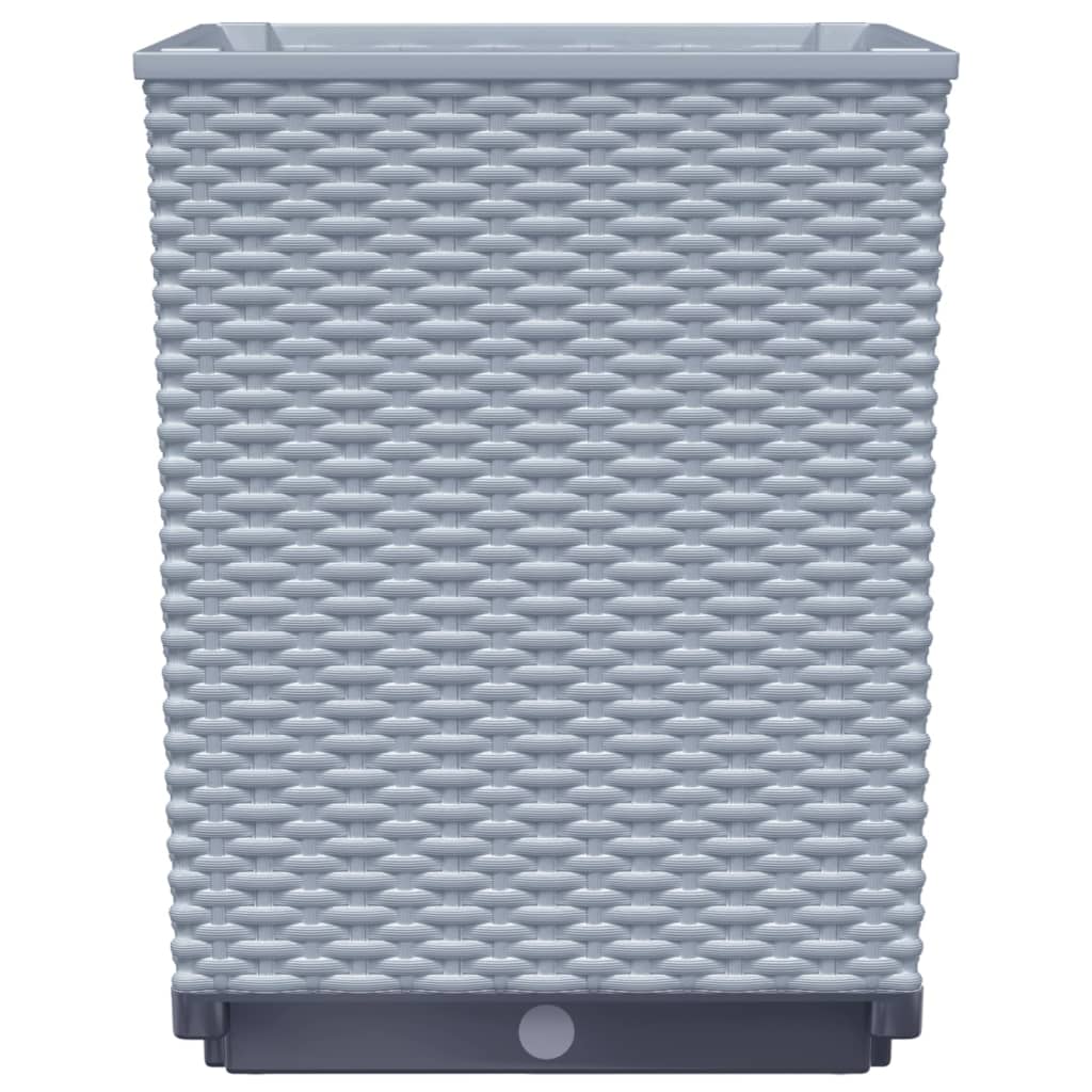 Кашпи, 4 бр, Светлосив, 30x30x37 см, полипропилен